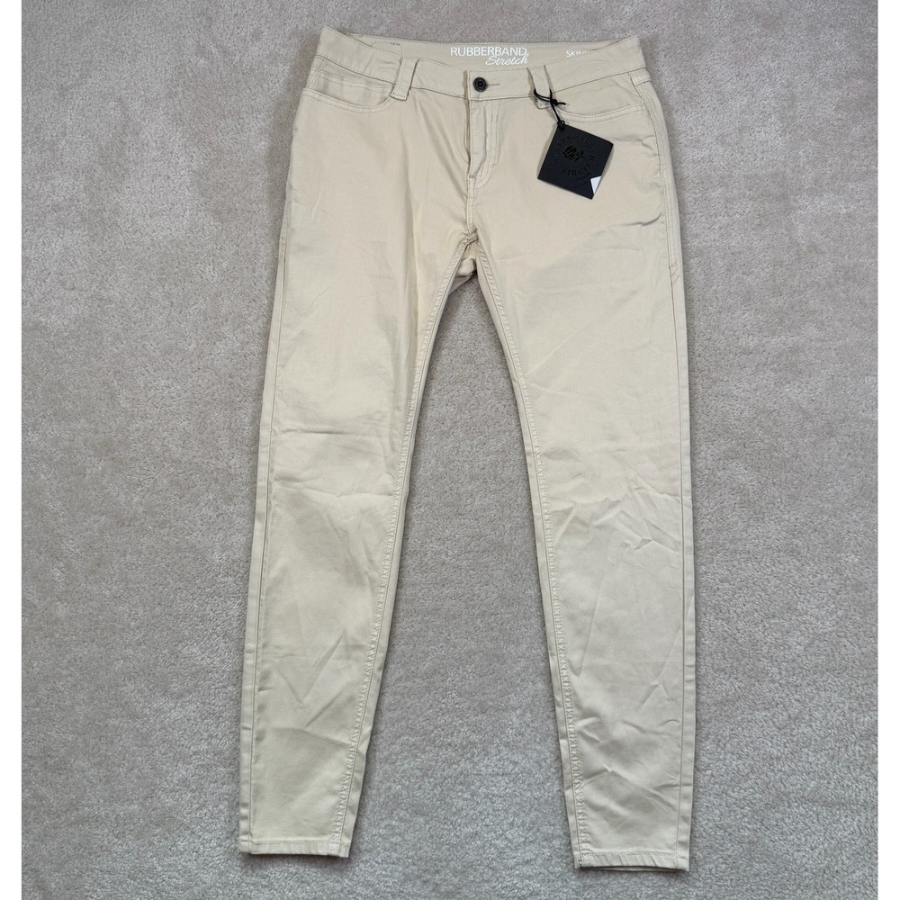 NWT Rubberband Stretch Sarina Skinny Jeans Juniors 15/16 32 Khaki Beige Pants